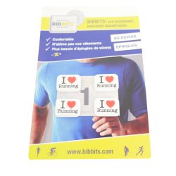 BIBBITS AIMANT PORTE-DOSSARD I LOVE RUNNING