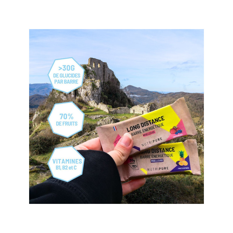 NUTRIPURE BARRE ENERGETIQUE LONGUE DISTANCE FRUITS ROUGES