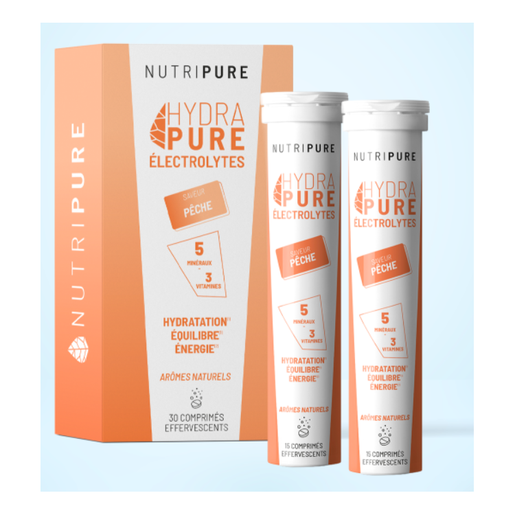 NUTRIPURE HYDRAPURE ELECTROLYTES PECHE